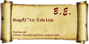 Bogáts Edvina névjegykártya